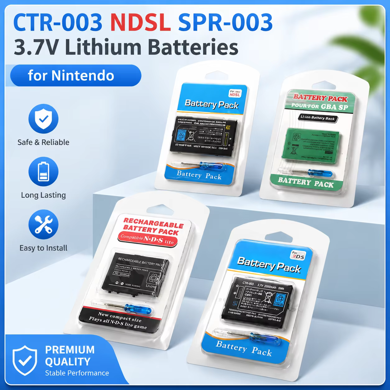 Batería de Litio 3.7V para Nintendo 3DS, 2DS y GBA SP - imagen 2