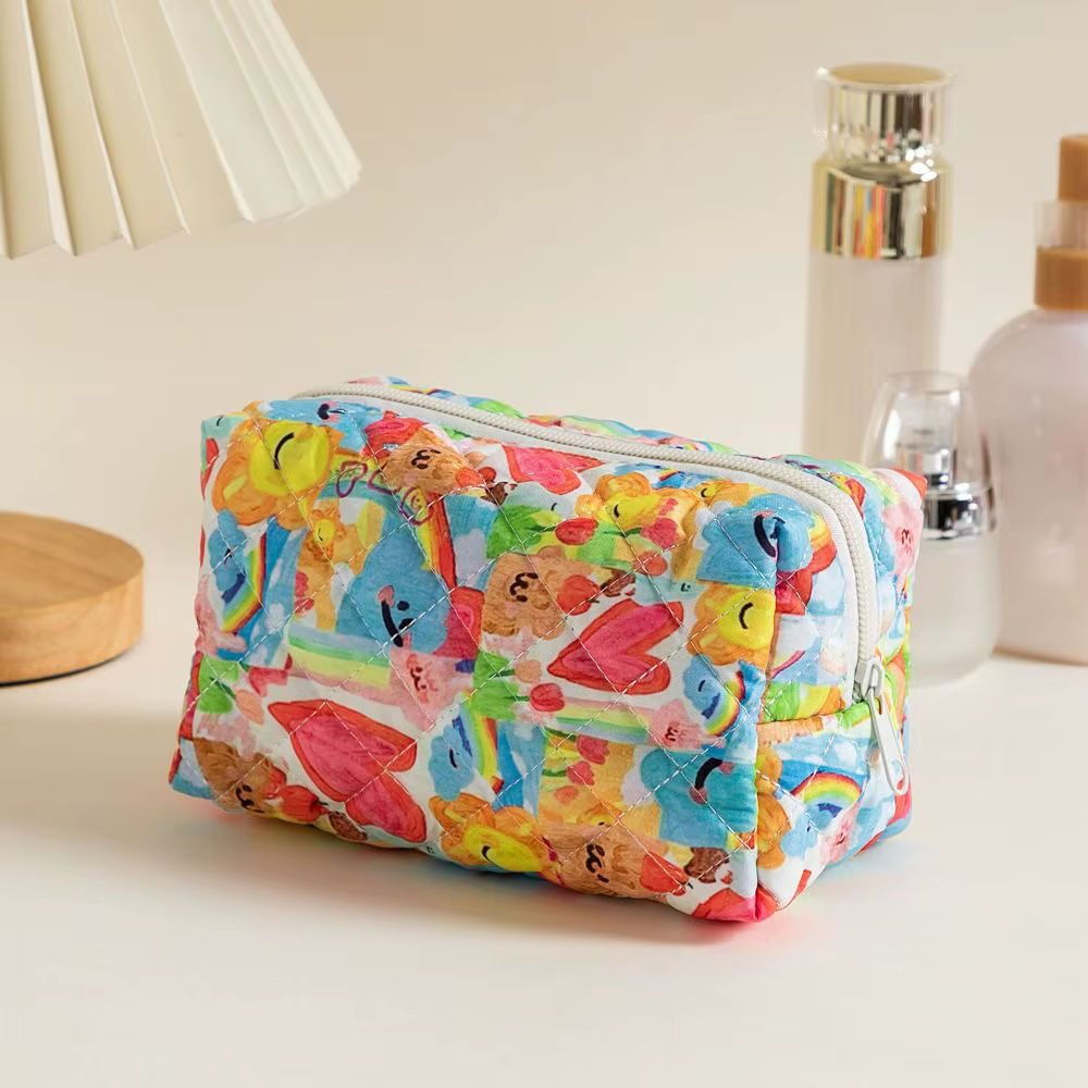 Neceser de Maquillaje Floral Kawaii, Organizador de Viaje
