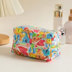 Neceser de Maquillaje Floral Kawaii, Organizador de Viaje