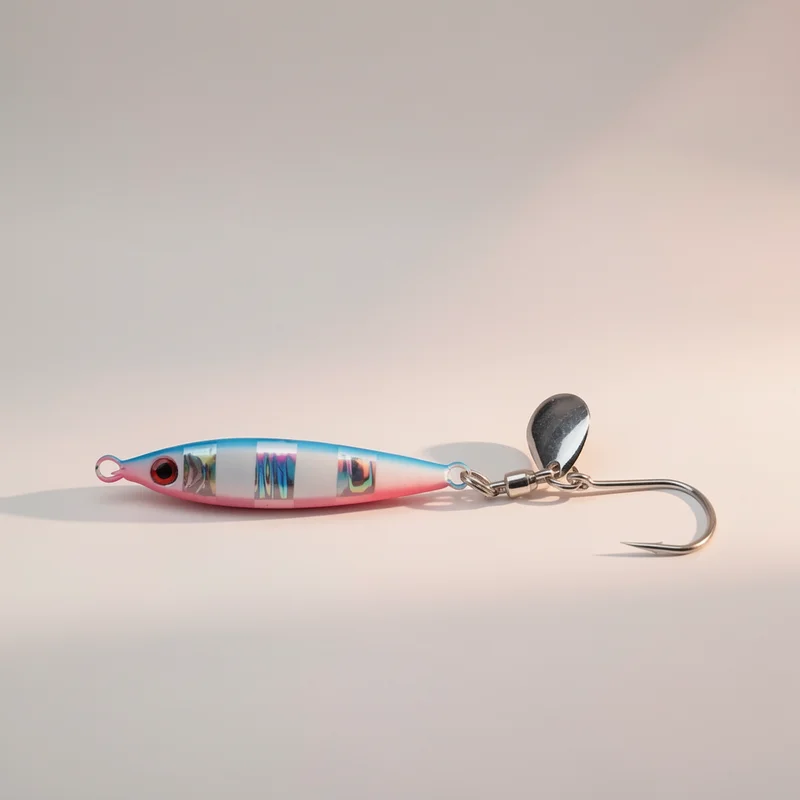 Señuelos metálicos con acabado reflectante para pesca de orilla