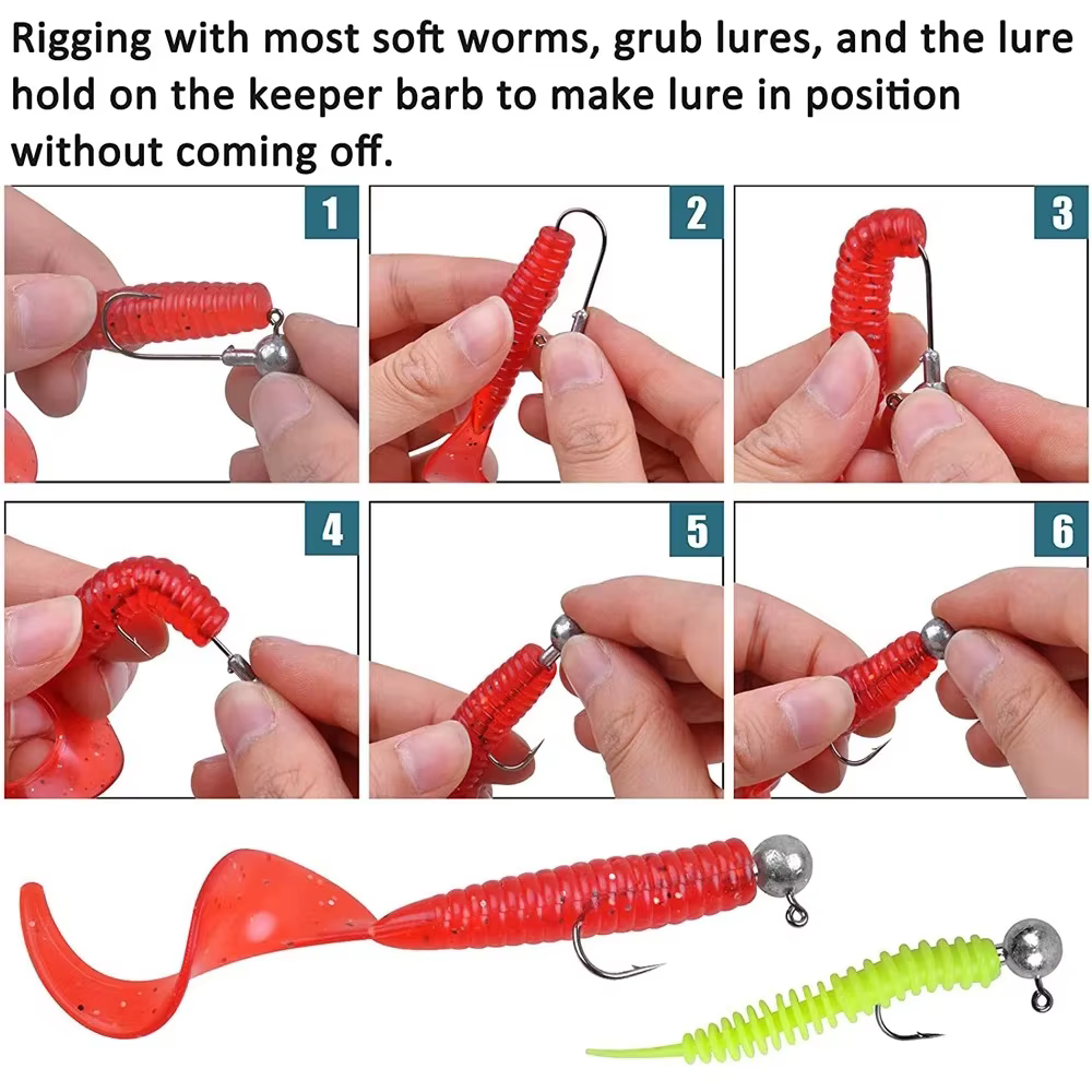 Anzuelos Jig Head con púas afiladas para lubina, trucha y vinilo - imagen 3