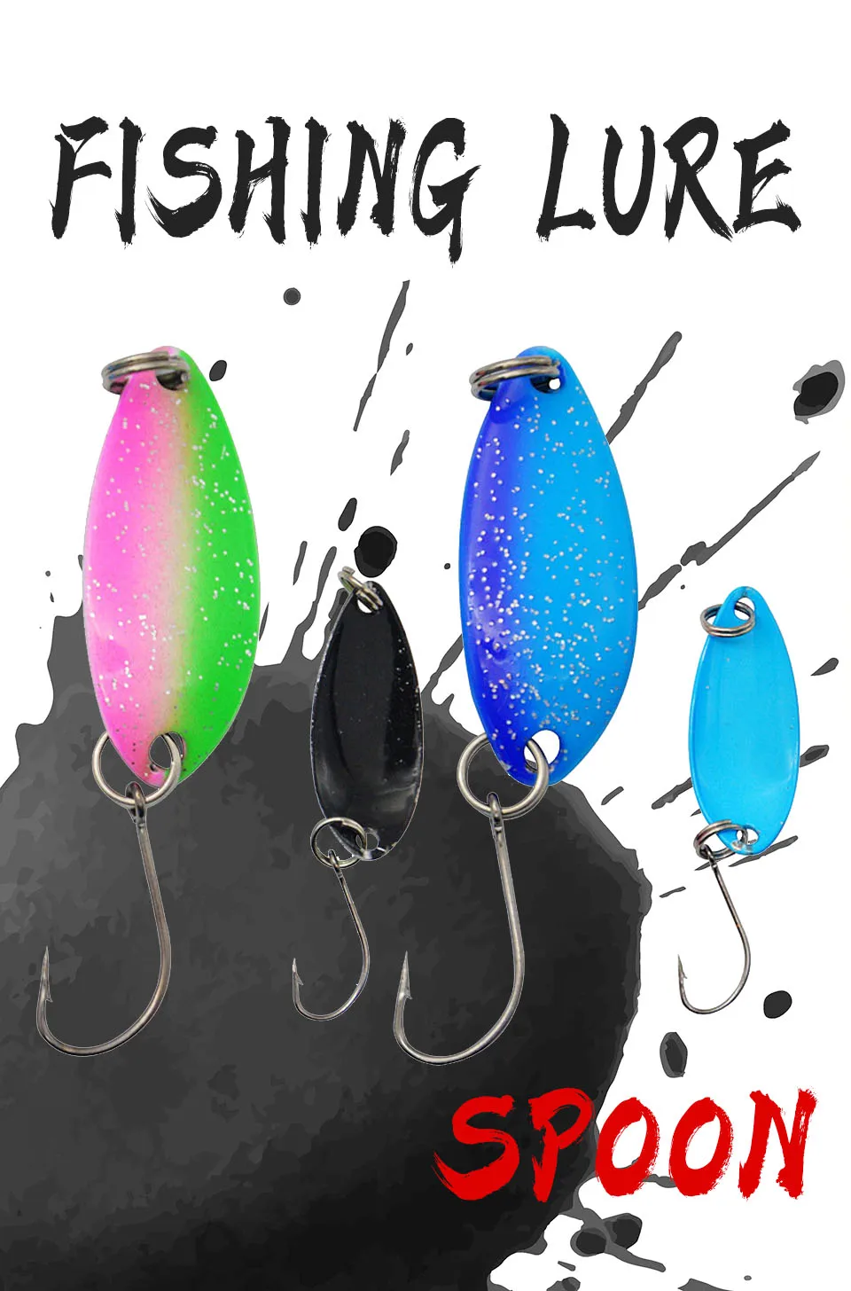 Señuelo tipo cuchara WALK FISH de doble cara con lentejuelas de colores