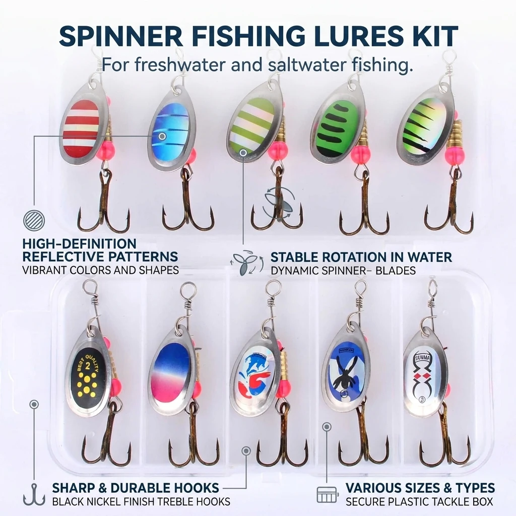 Spinnerbait hundimiento metálico con hélices giratorias y triples - imagen 4