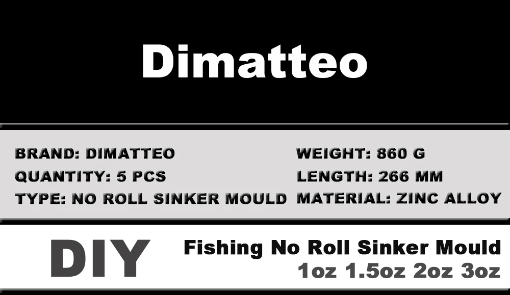 Vista general del molde de plomo Dimatteo con cavidades de 1oz, 1.5oz, 2oz y 3oz