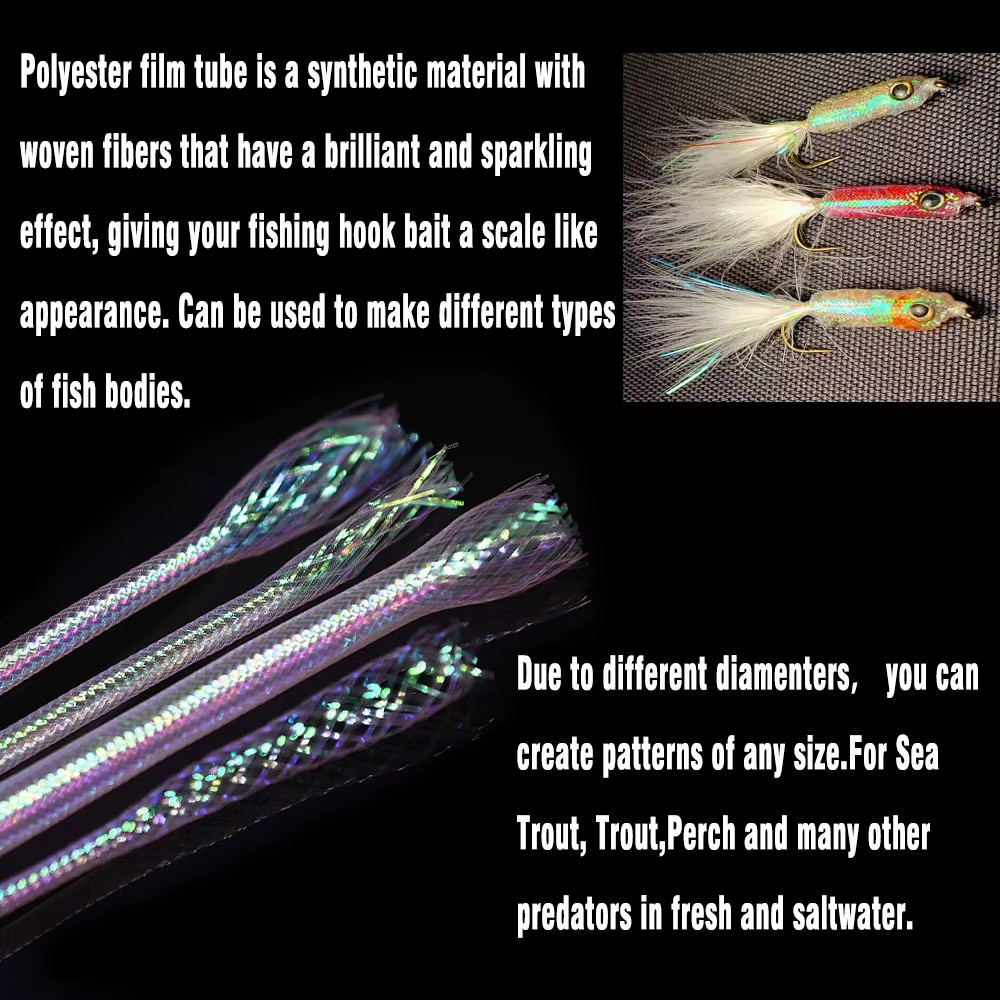 Hilo trenza nácar holográfico Mylar para moscas de pesca - imagen 2