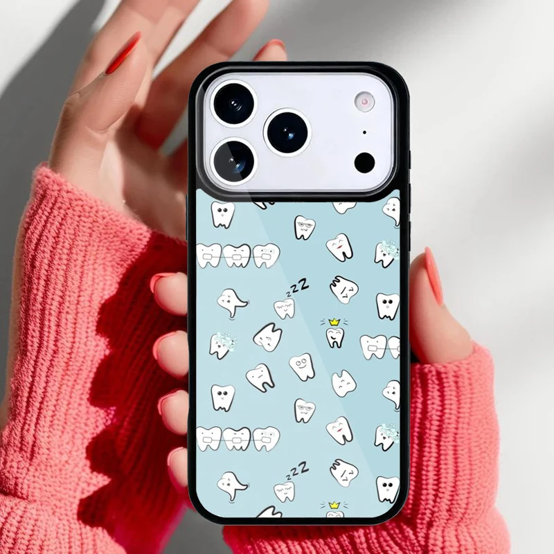 Carcasa trasera con diseño dental para iPhone