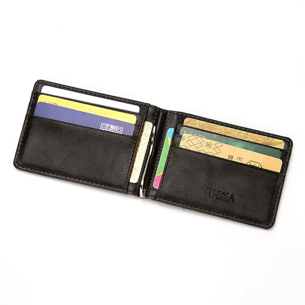 Cartera Antirrobo de Cuero PU Ultrafina para Hombre con Clip para Billetes - imagen 3