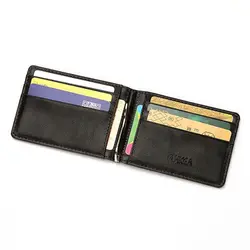 Cartera Antirrobo de Cuero PU Ultrafina para Hombre con Clip para Billetes