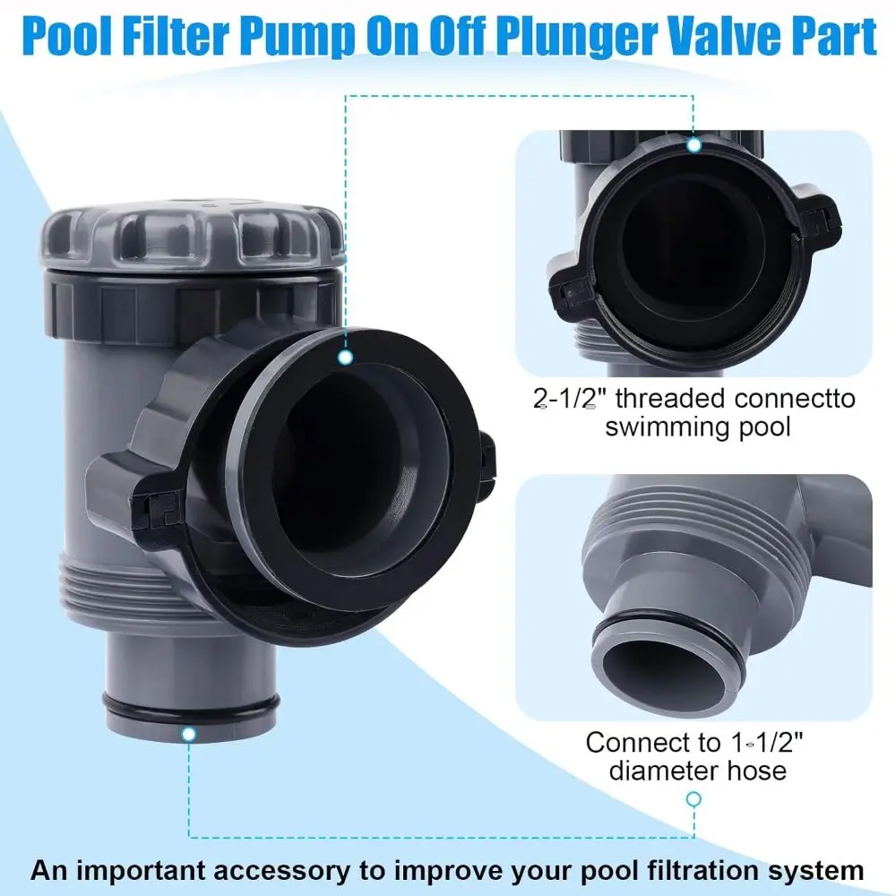 Válvula de émbolo para filtro de piscina gris - imagen 2