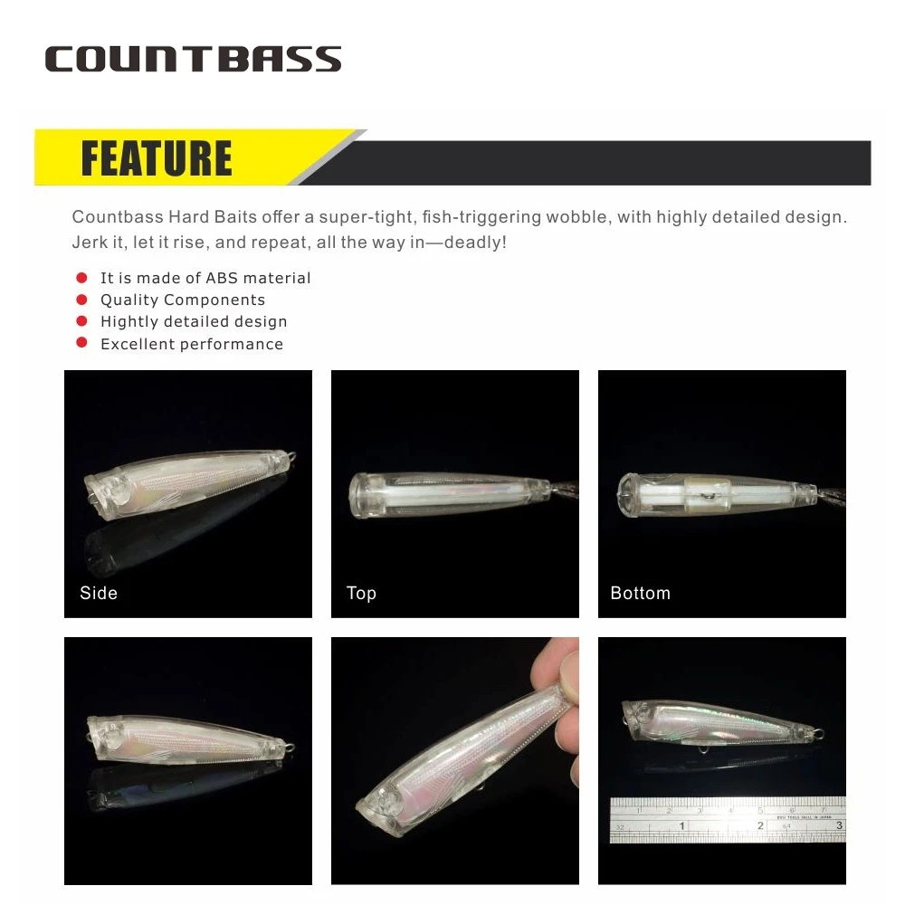Countbass Señuelo topwater popper blanco flotante eficaz resistente - imagen 4