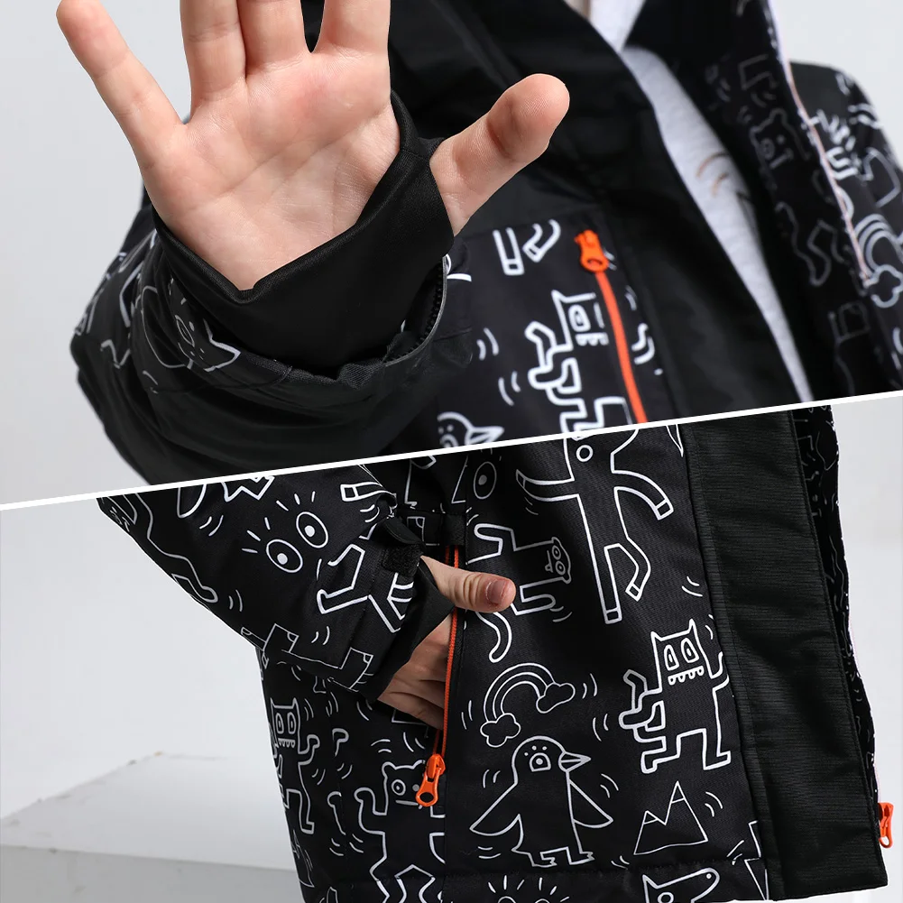 Traje de esquí infantil con capucha, resistente al viento y cálido - imagen 3