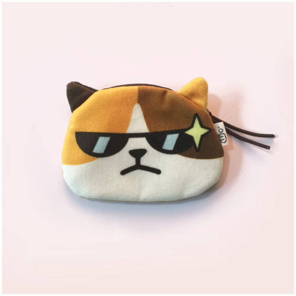 Monedero de felpa con diseño de gato