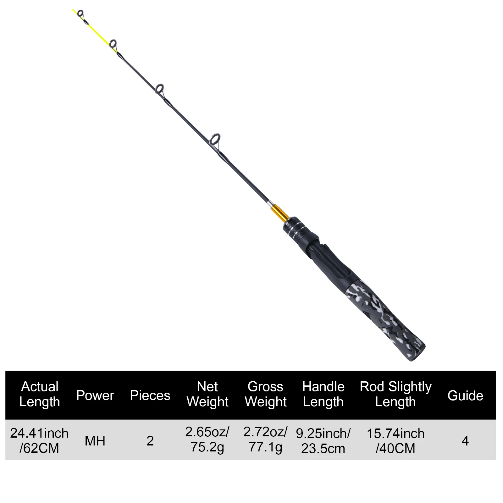 Caña pesca en hielo Goture MH flexible con fibra de vidrio sensible - imagen 3