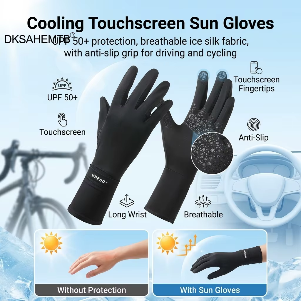 Guantes de Ciclismo Transpirables con Protección Solar