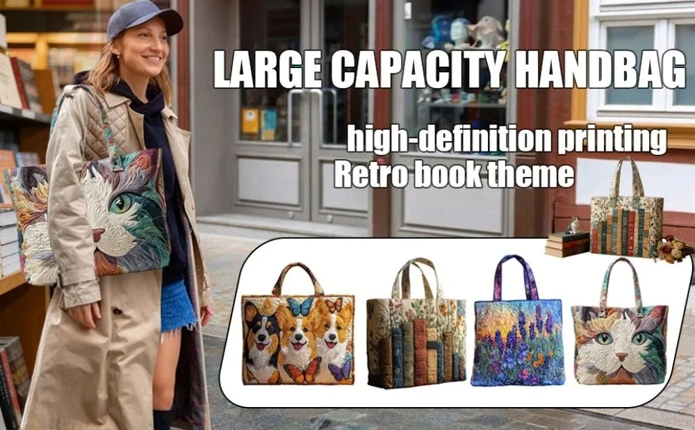 Bolso de hombro de gran capacidad con patrón
