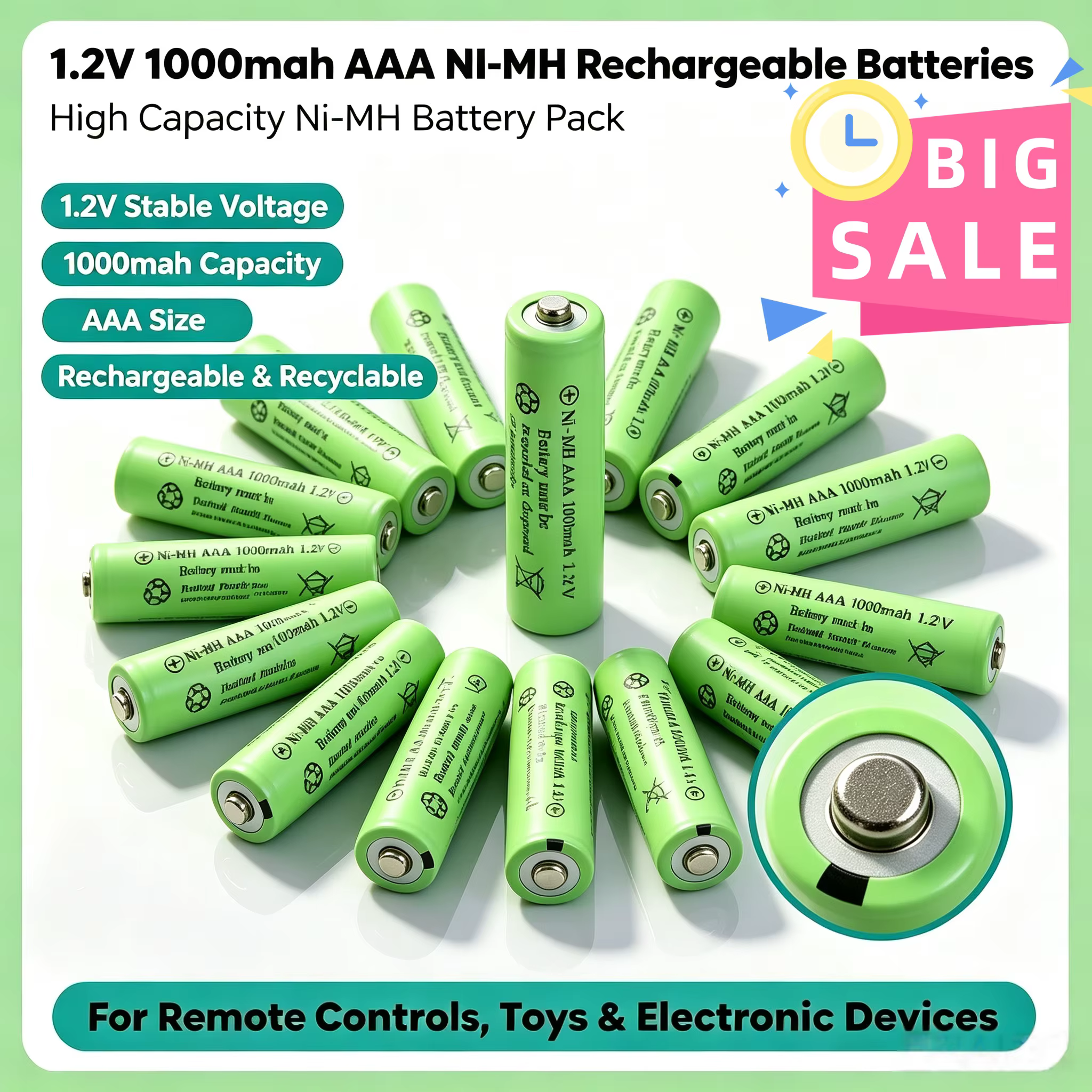 Pilas Recargables AAA Ni-MH 1000mAh para RC y Juguetes Electrónicos - imagen 5
