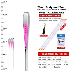 Flotador luminoso nano sin batería para pesca con soporte y tubos