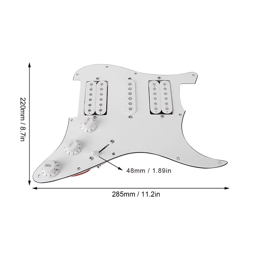 Pickguard HSH Precableado 11 Orificios – Negro para Guitarra Eléctrica - imagen 2