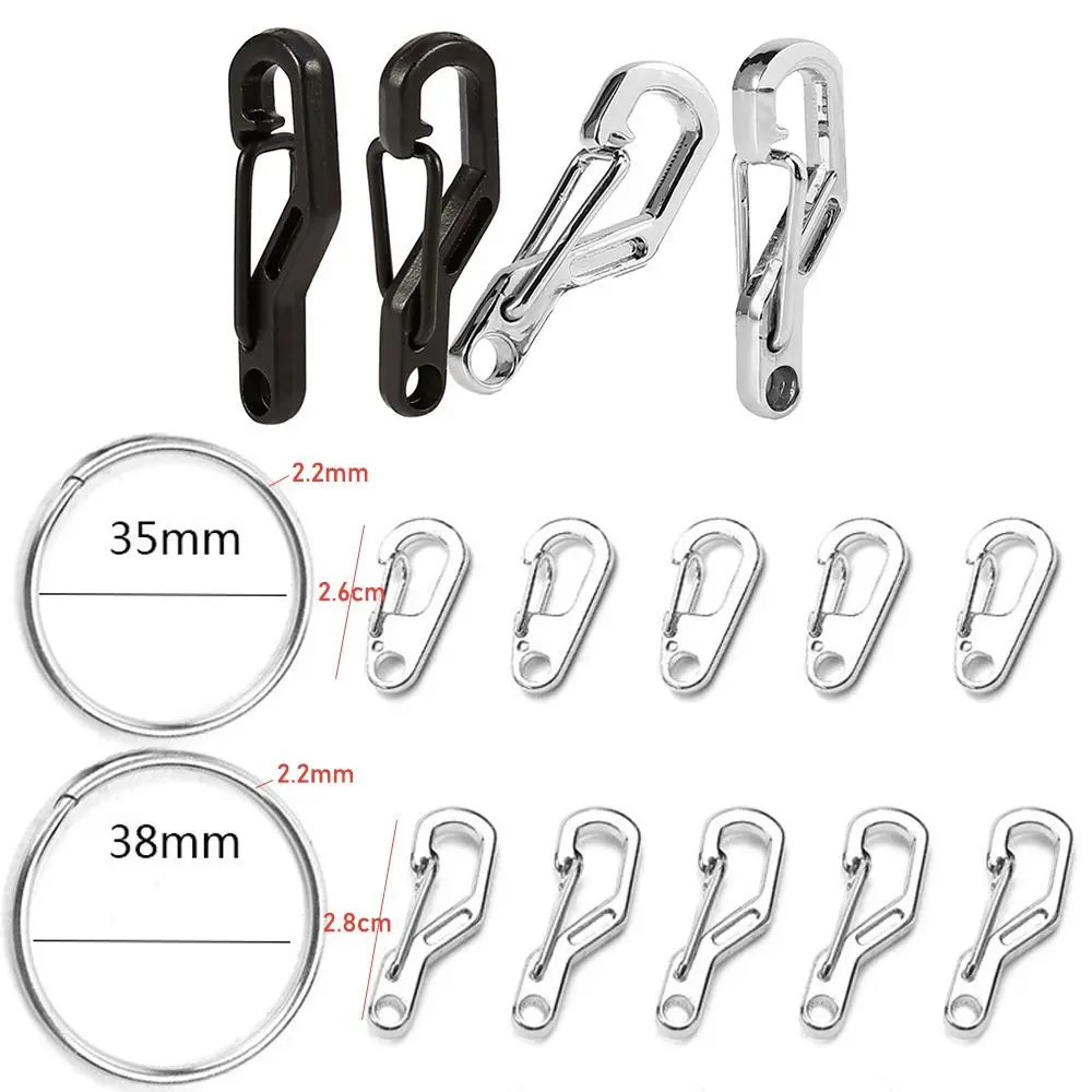 Mosquetones y clips de pesca con hebilla resistente negra/plateada - imagen 5