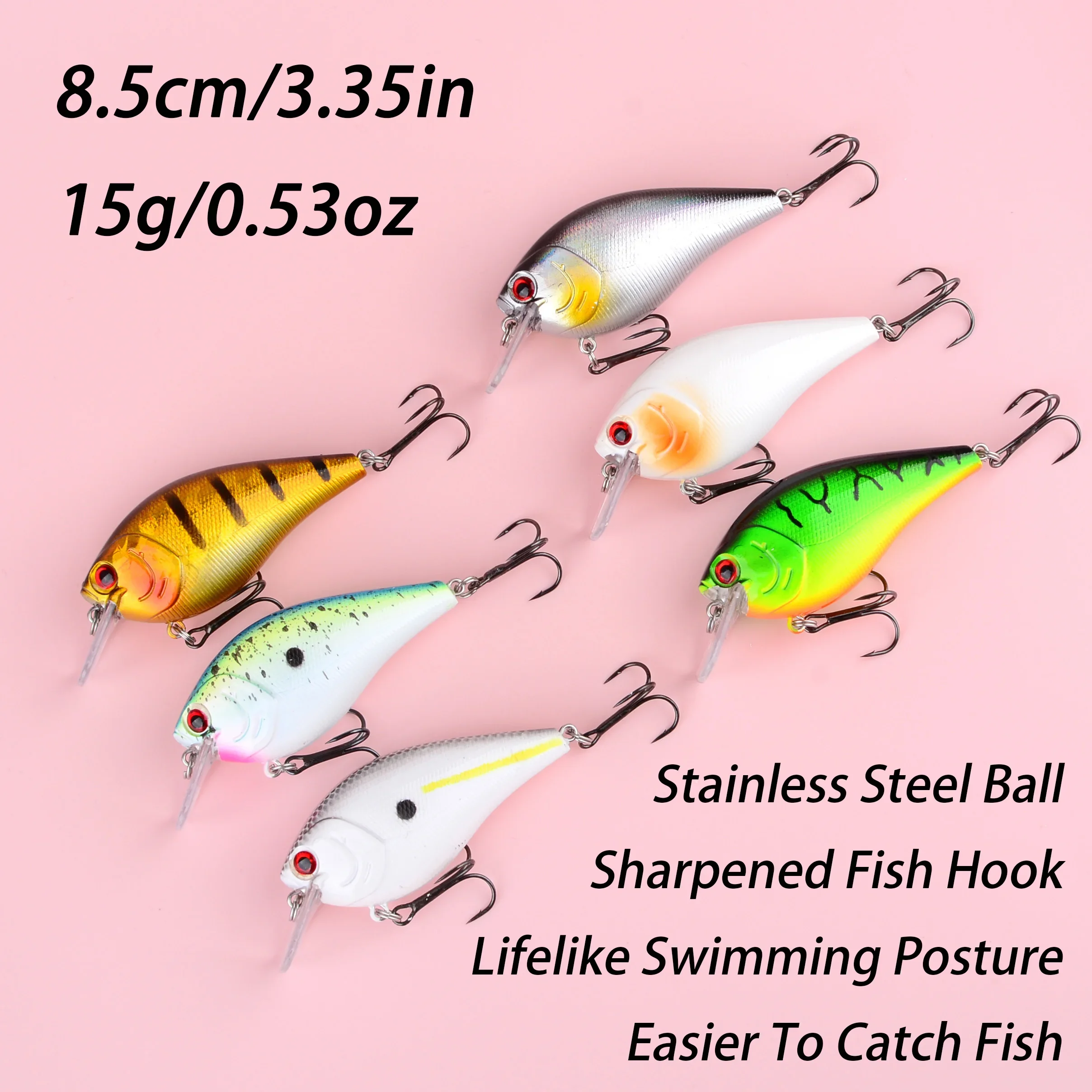 Señuelo listo para lanzar: 8.5 cm y 15 g