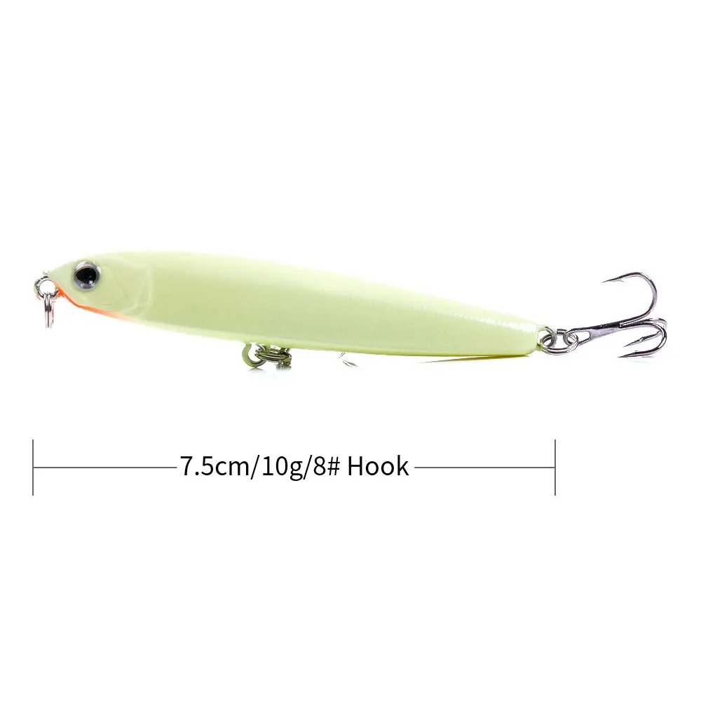 Pack de 6 señuelos de pesca tipo lápiz con diseño realista