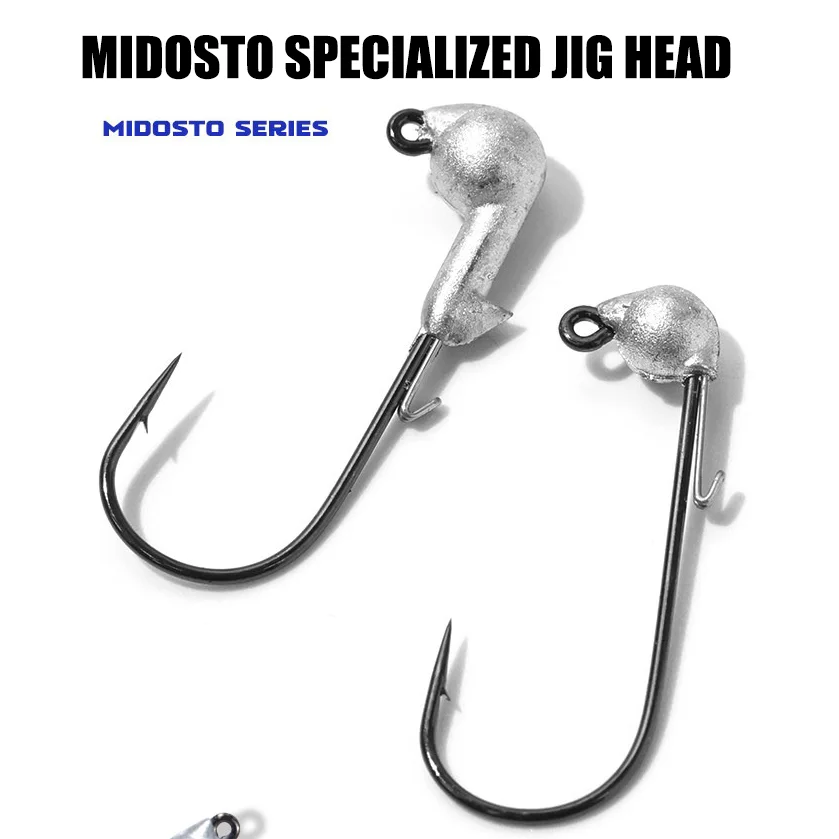 Anzuelos Jig Head Wobble Midosto plomos Mustad para lubina y trucha - imagen 4