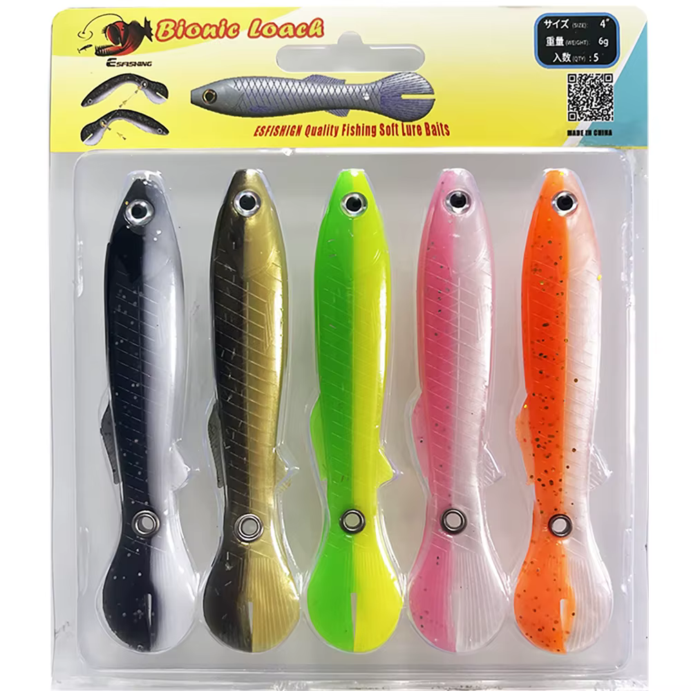 ESFISHING Icsa - Cebo blando de silicona para Texas con Loach biónico
