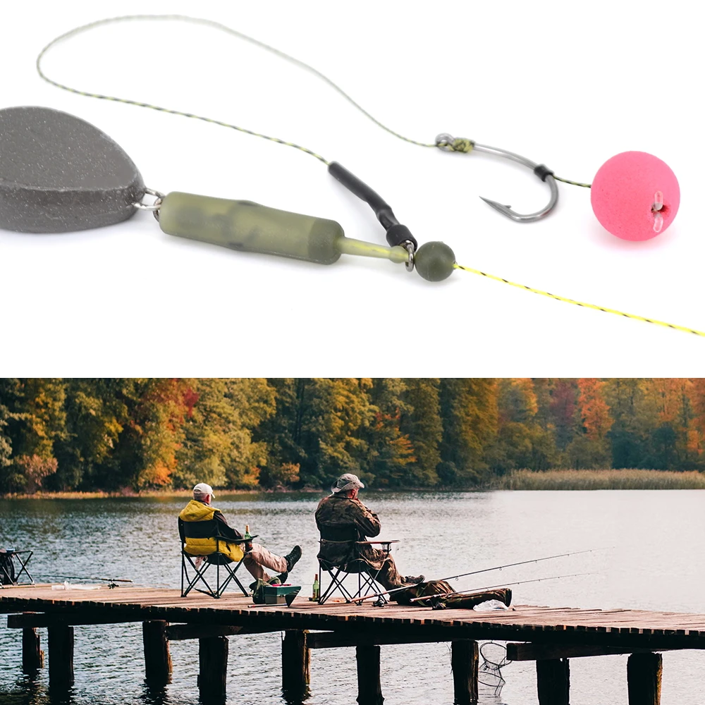 Cuentas de goma amortiguadoras verdes para pesca de carpa blandas - imagen 2