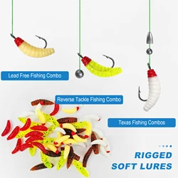 FREE FISHER Grubs para pesca en hielo de trucha, bajo y blanco