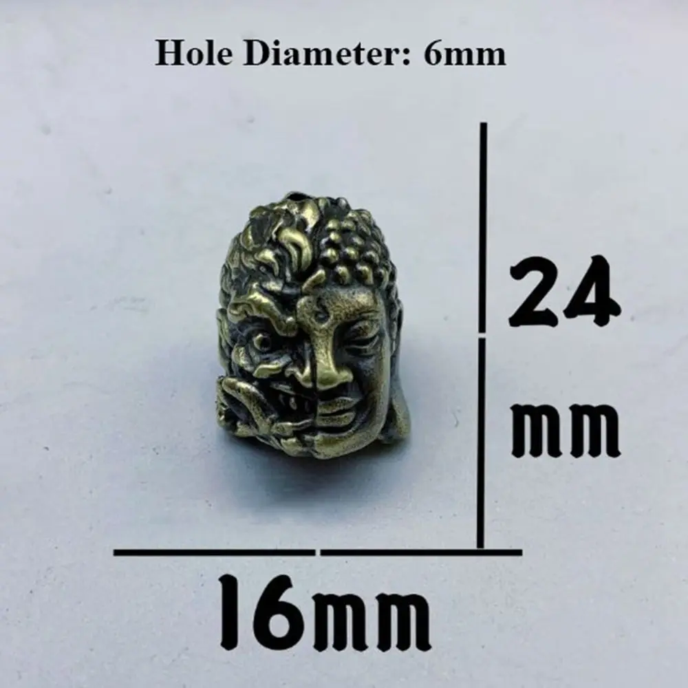 Cuenta de latón con cabeza de calavera para paracord