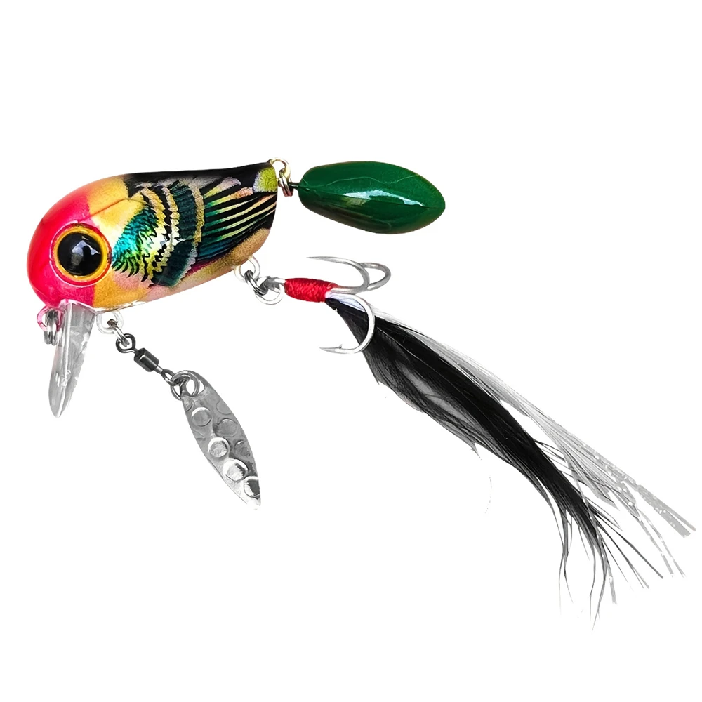 Crankbait Topwater flotante con cuchillas giratorias para lubina - imagen 3