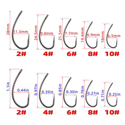 Anzuelos sin púas Hirisi X502 PTFE con ojo – acero inoxidable