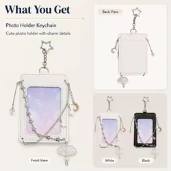 Portatarjetas de cuero PU Y2K con cadena de estrella K-pop