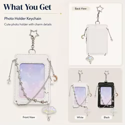 Portatarjetas de cuero PU Y2K con cadena de estrella K-pop