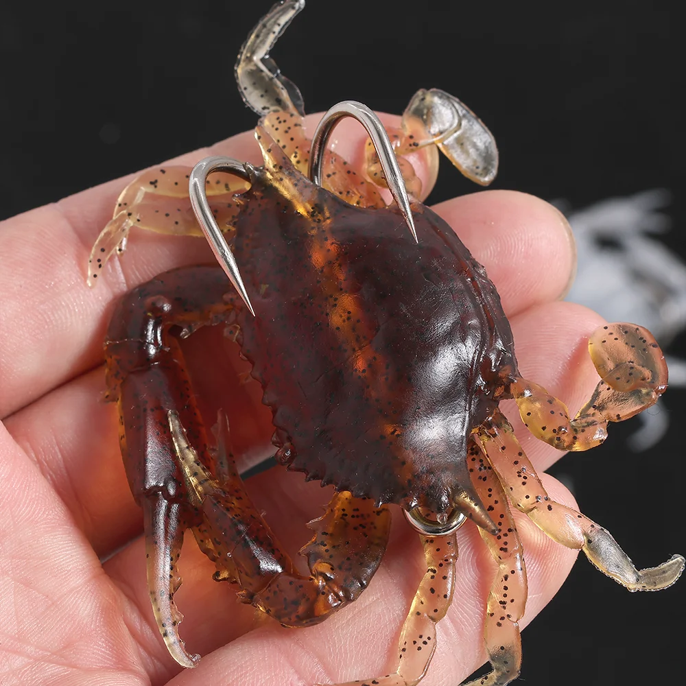Señuelo blando cangrejo 3D con anzuelo para pargo en agua salada - imagen 4