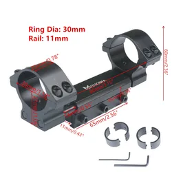 MIZUGIWA Anillas altas para visor de 30 mm y carril de 11 mm