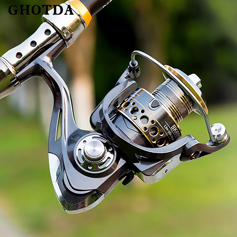 Carrete giratorio ligero 5.2:1 para trucha bass pike zander