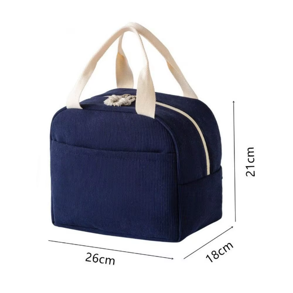 Bolsa térmica de pana compacta para almuerzo escolar - imagen 4