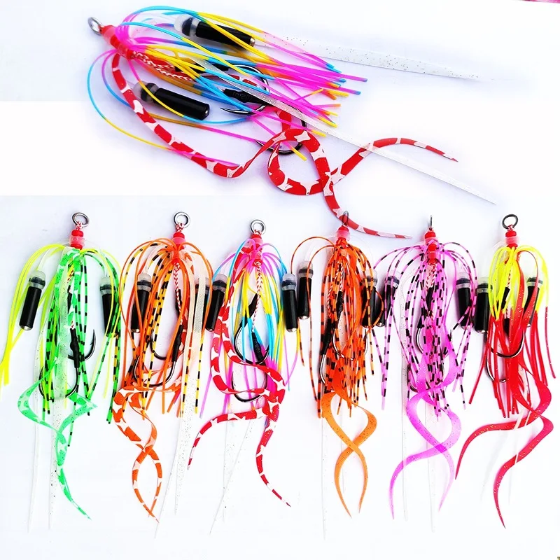 Falda de silicona azul para jig de pesca