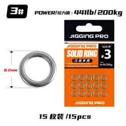 JiggingPro anillos sólidos jigging acero inoxidable conectores señuelo