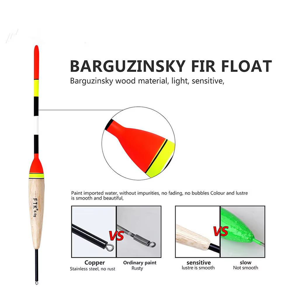 Flotadores de pesca de madera de balsa - kit para mar, 19-23 cm - imagen 2