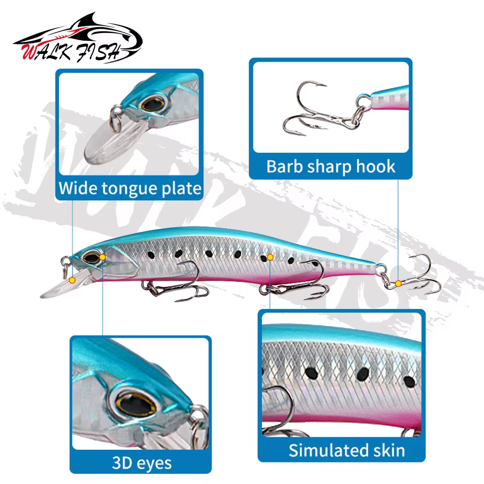 WALK FISH Crankbait Wobbler – Señuelos para lucio y carpa - imagen 3