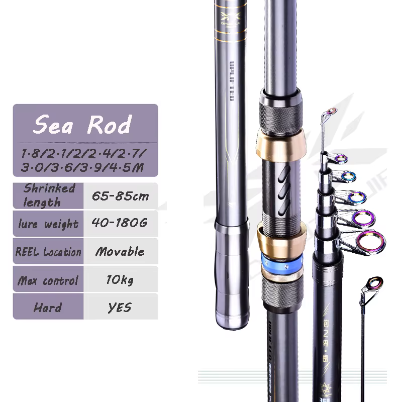 Caña Telescópica Extensible 4,5m – Heavy para Peces Grand