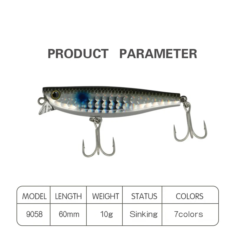 Señuelo de pesca tipo pececillo con acabado realista