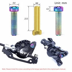 Tornillos para freno de disco de titanio para bicicleta, dorados
