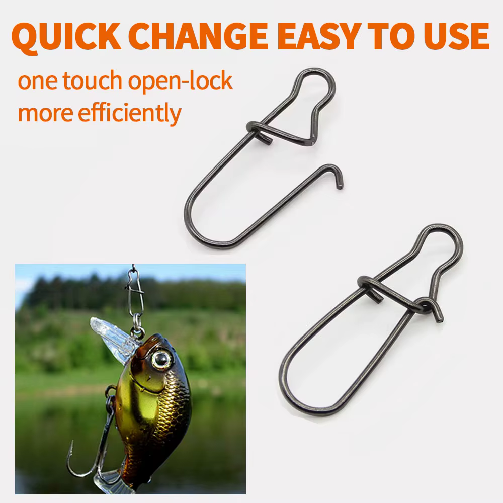 Clips de Pesca Giratorios con Doble Bloqueo de Acero Inoxidable - imagen 2