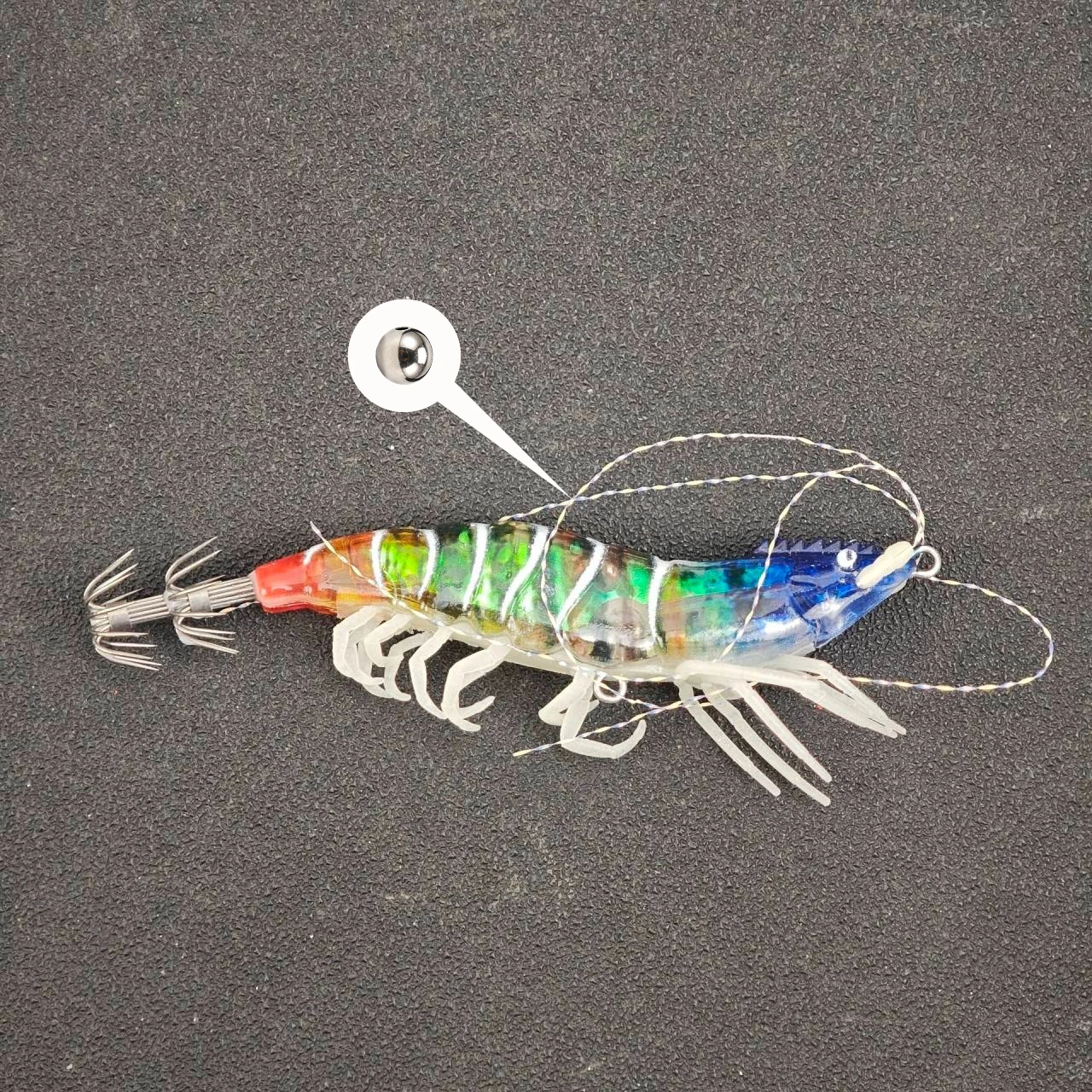 Señuelo luminoso para calamar Egi tipo camarón UV para agua salada - imagen 3