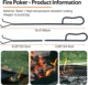 Pinzas para leña Goture con gancho, útiles de chimenea, camping - imagen 3