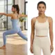 Top deportivo mujer alta elasticidad color sólido diseño cruzado - imagen 4