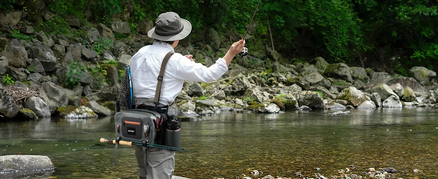 Bolsa de cintura ultraligera para pesca con mosca